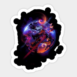 Color Smoke Planet Sticker